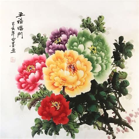 牡丹花畫哪裡買|水墨牡丹花掛畫專賣